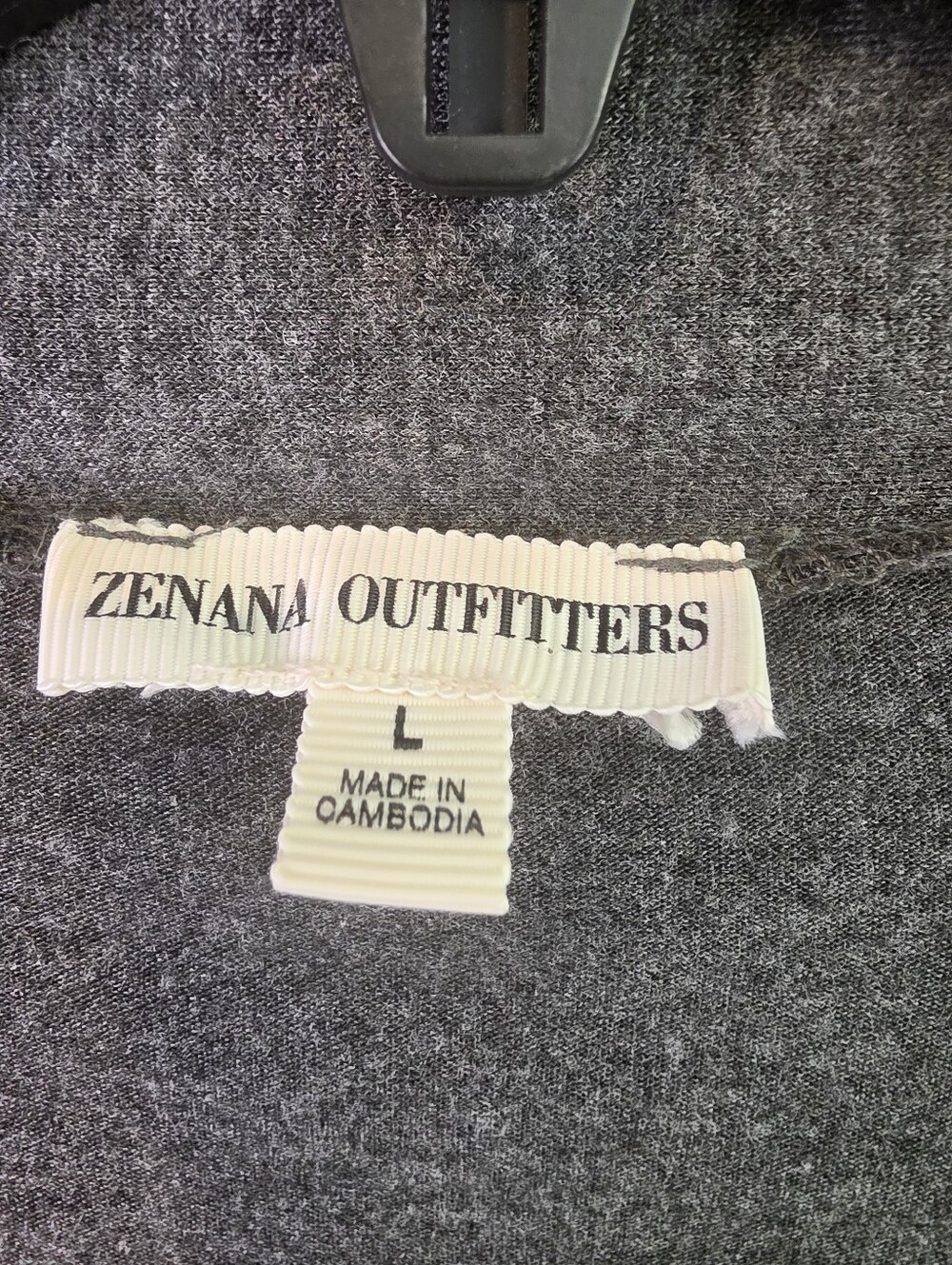 Zenana Outfitters Size L Charcoal Gray Open Front Cardigan - Picture 4 of 5